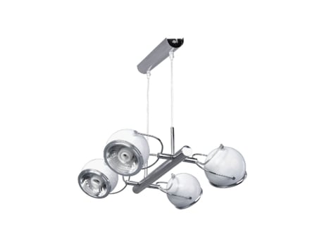 Lámpara De Suspensión Bola En Metal Blanco 60X35X79 Cm EPIKASA