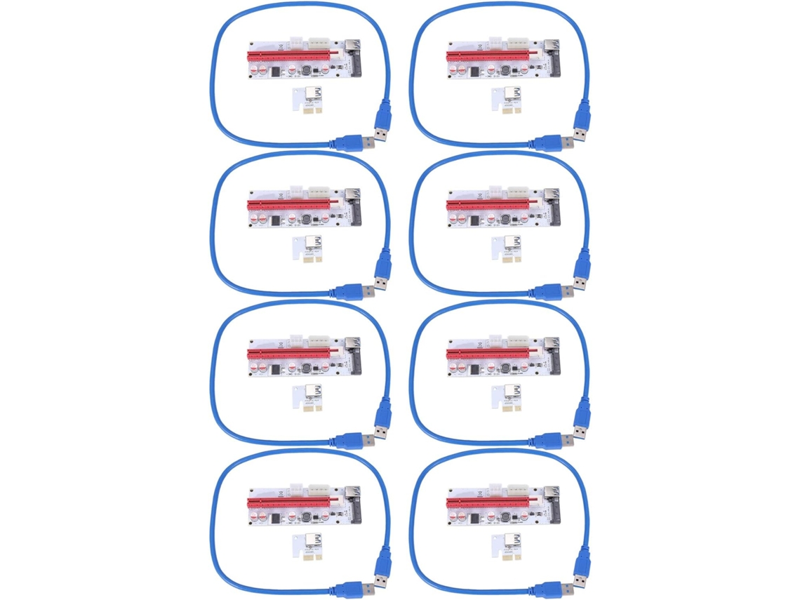 Tarjeta Pcie Usb 3.0 De 8 Puertos, 1 Adaptador Extensor Elevador A De 16 Puertos.