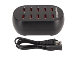 Cargador Hub Usb De 10 Puertos 50w 5v 2.4a 100-240v Con Seguridad Garantizada Para Teléfonos Tablets Laptop Us Plug