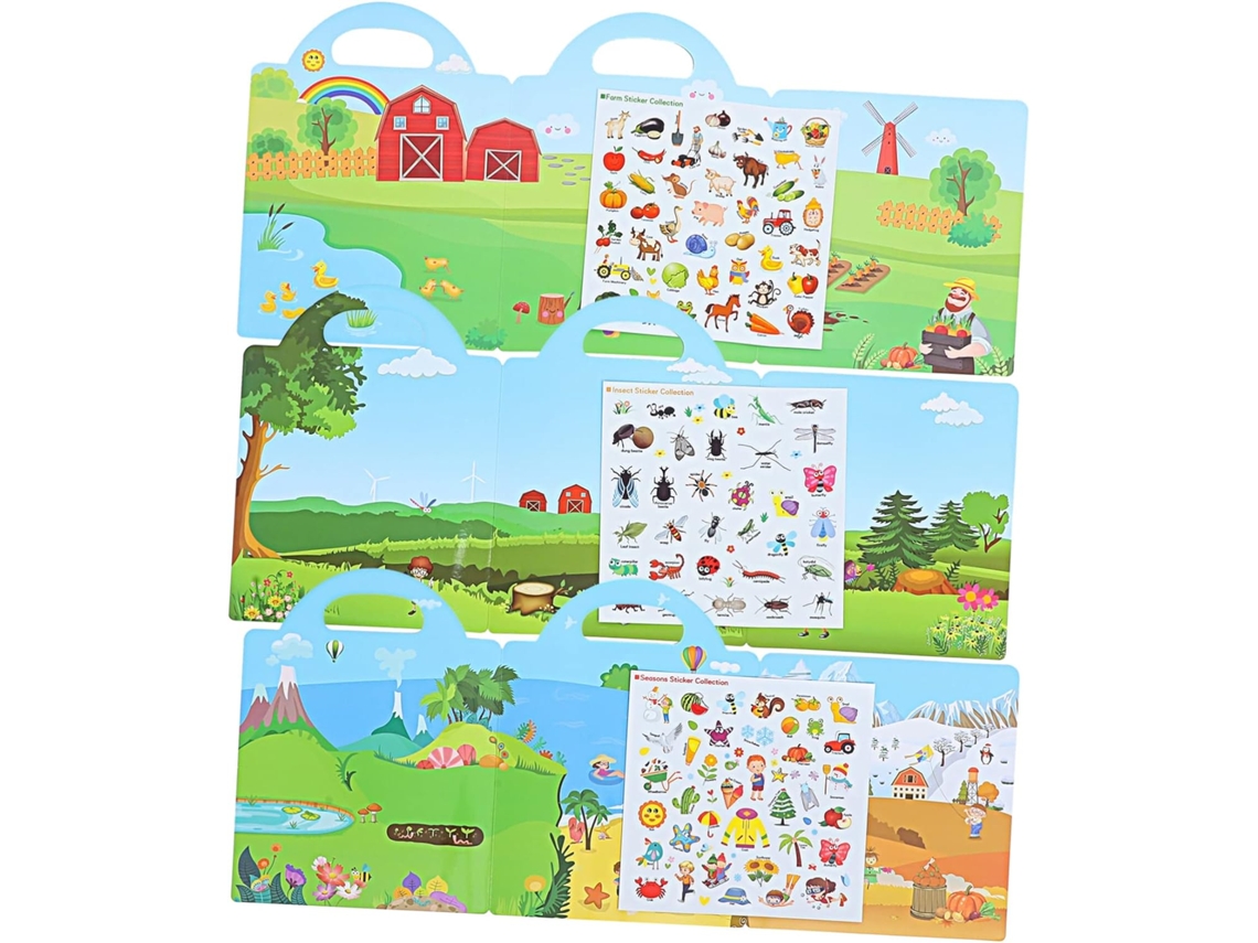 Juegos De Pegatinas Reutilizables Para Niños Y Niñas, Pegatinas Diy Para Niños Pequeños