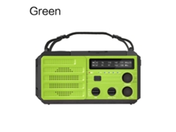 Radio de emergencia multifuncional Viewleaf con FM/AM/WB, manivela, carga solar y USB, linterna LED y batería externa de 2000 mAh.