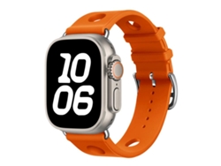 Correa de silicona negra con orificios para hebilla y textura de escalera para Apple Watch 42/41/40/38 mm FWINL