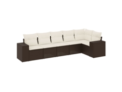 Maison Exclusive - Set Sofás De Jardín 6 Piezas Y Cojines Ratán Sintético Marrón