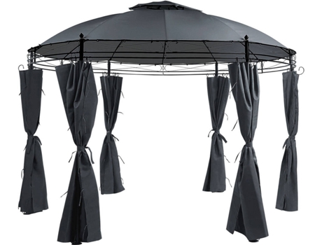 Cenador de Metal Gris Grafito Negro BELIANI Safara 360 cm