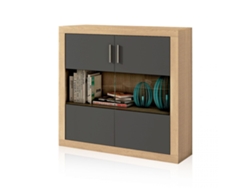 Bodeguero Nuka 2 puertas Cambria - Grafito 110 x 110 x 34,6 cm