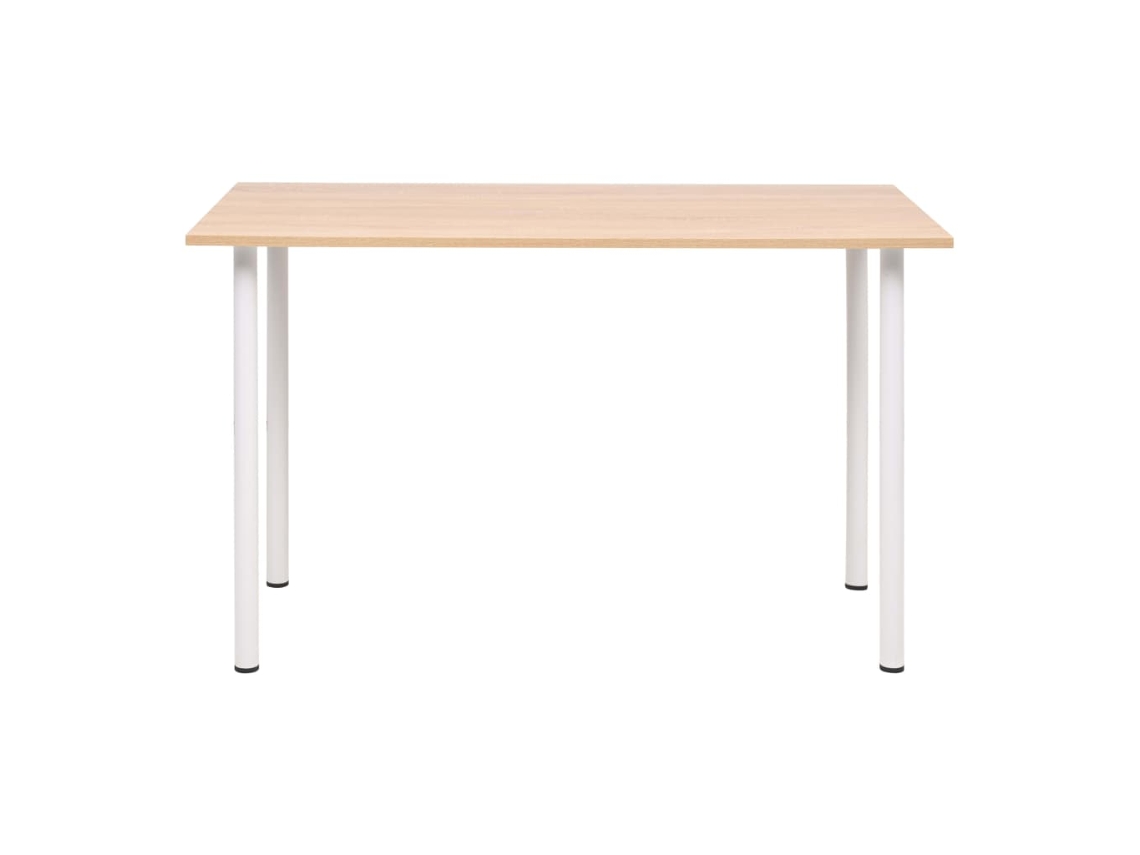 Mesa De Comedor | Mesa De Cena 120x60x73 Cm Color Roble Y Blanco