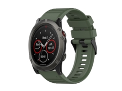 Correa de reloj inteligente para Garmin Fenix 5X Zafiro 26 mm Correa de silicona con textura horizontal con herramienta de extracción (verde militar)