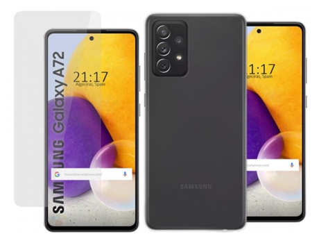 Carcasa + Protector de Pantalla Samsung Galaxy A72 TUMUNDOSMARTPHONE Pack Transparente