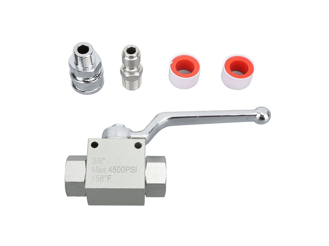 Kit De Válvula De Bola De Acero Inoxidable Para Hidrolavadora De 4500 Psi Con Conexiones Rápidas De 3/8 Pulg.