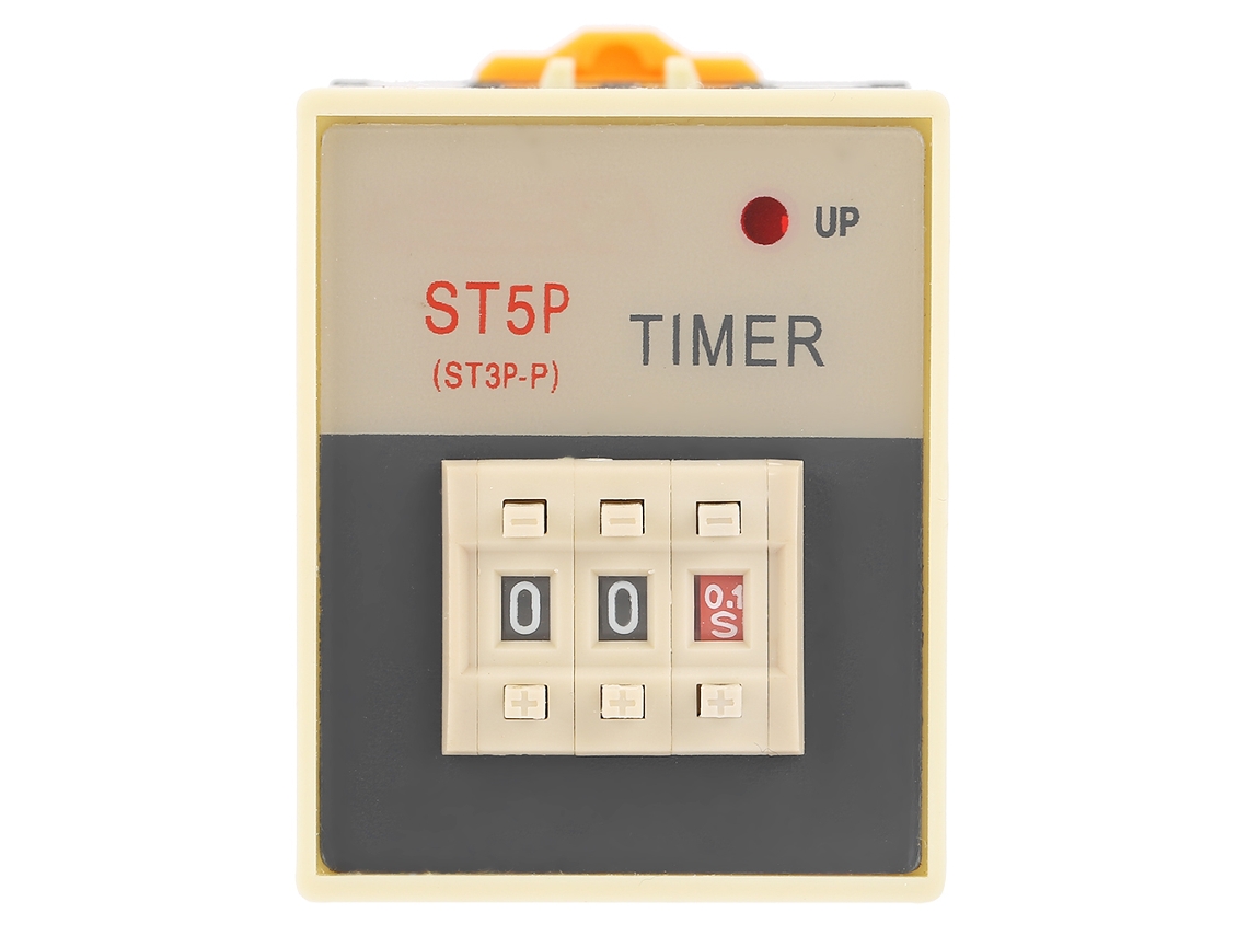 Relé Digital De Retardo De Tiempo St5p 1-199s Con Pantalla Y Base, Ca 220v