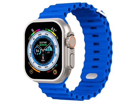 Correa de reloj inteligente de silicona Ocean Buckle para Apple Watch Ultra 49 mm / Series 8 y 7 45 mm / SE 2 y 6 y SE y 5 y 4 44 mm (azul real)