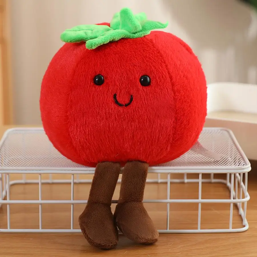 (10 Cm) Lindo Brinquedo De Pelúcia Em Formato De Tomate, Com Desenho Animado, Representando Uma Fruta Ou Legume.