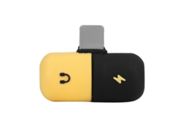 Adaptador De Áudio E Carregamento 2 Em 1 Para Iphone 7 8 X Lightning Splitter De Fones Amarelo+preto