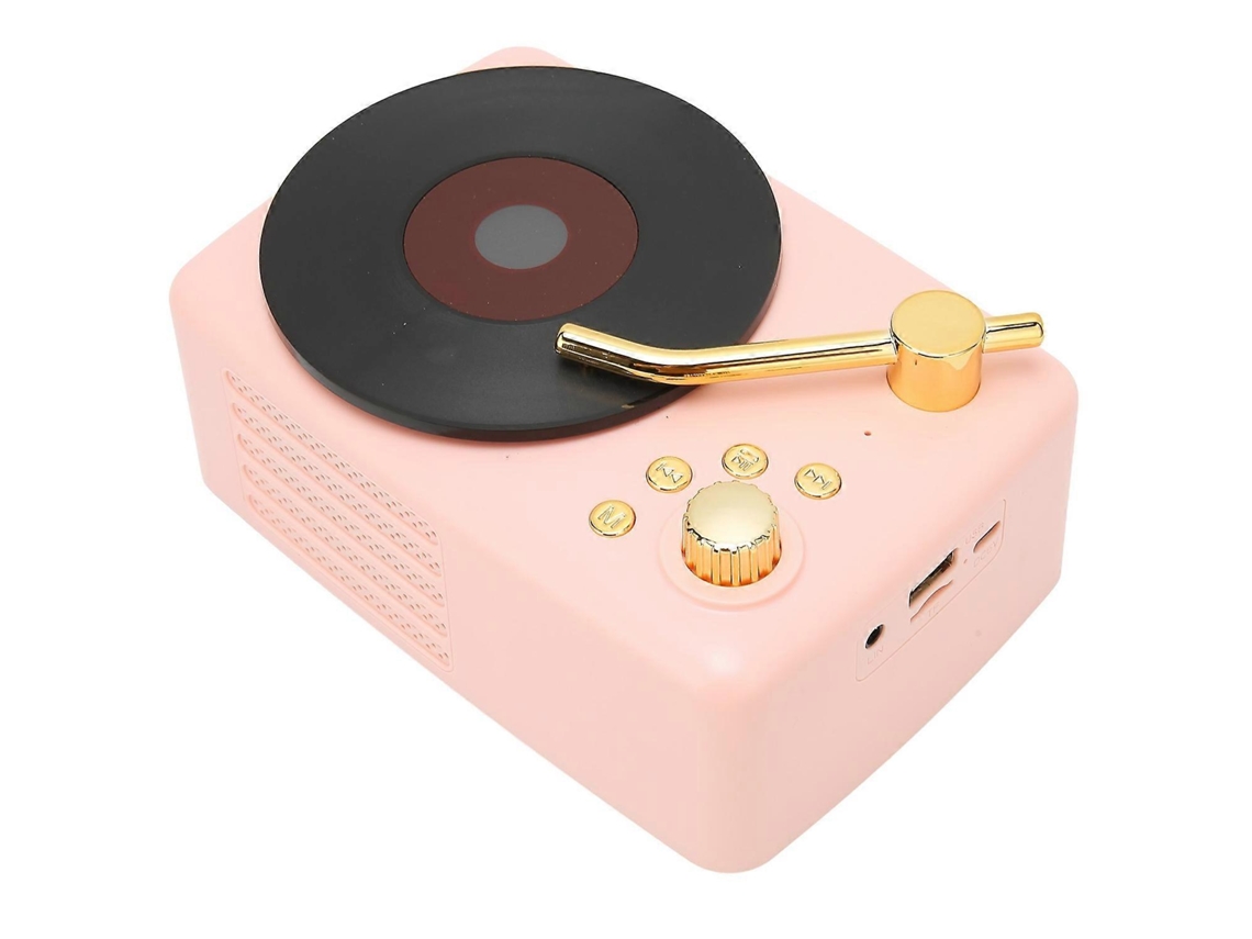 Altavoz estéreo Bluetooth Yunzii con carga USB, diseño retro, tocadiscos, mini altavoz inalámbrico portátil para uso doméstico