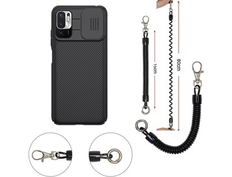 Funda Redmi Note 10 5G Camshield Con Cordón Antirrobo Negro