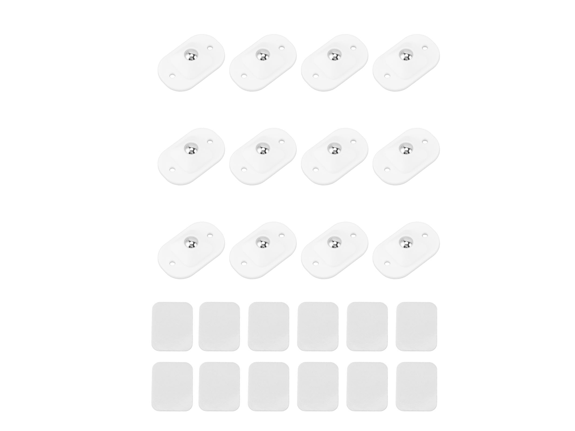 12 Mini Ruedas Autoadhesivas Giratorias De 360 Grados Con Rodamiento De Acero Inoxidable, Color Blanco.