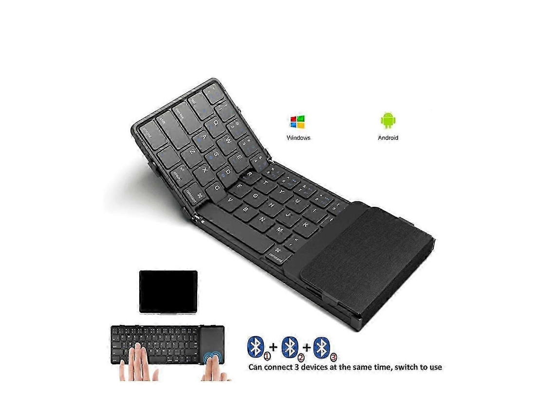 Teclado Bluetooth plegable Teclado inalámbrico plegable con panel táctil y teclado recargable a prueba de viento Ly Ebike