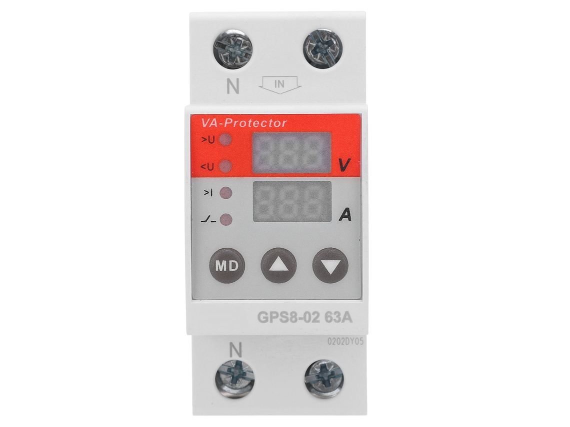 Protector De Voltaje/corriente De Auto-reset Con Pantalla Digital Gps8-02-u Para Control De Energía