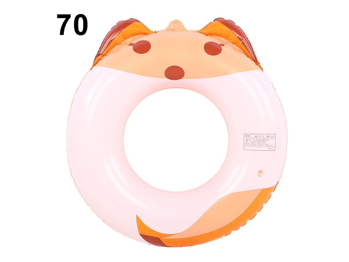 Flotador infantil con forma de zorro de 70 cm, juguete inflable ecológico, libre de PVC y no tóxico para piscinas.