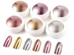 6 cajas de esmalte oro rosa - Efecto espejo cromado - Brillo metálico - Pintura cromada - Con purpurina
