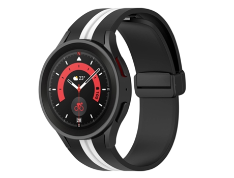 Correa para Galaxy Watch 5 / 5 Pro / 4 Silicona Flexible Bicolor Negro / Blanco AVIZAR