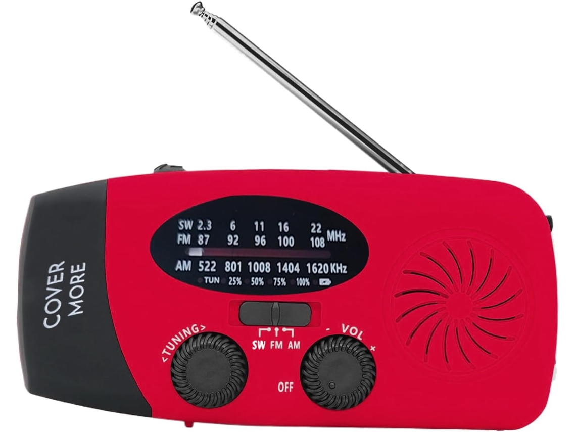 Radio Portátil Con Alerta Meteorológica, Alimentada Por Batería, Am/fm, Recargable.