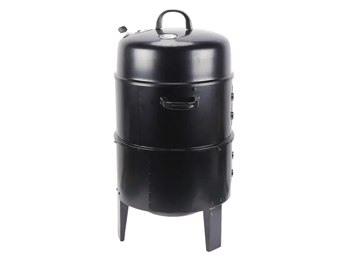 Parrilla para barbacoa, funcionalidad 3 en 1, diseño portátil, color negro.
