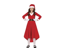 Disfraz de Mamá Noel en vestido largo para niña