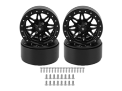4pcs Cubos De Rueda Para Scx10 Traxxas Hsp Rc De Aluminio Estables Fáciles De Instalar Plata Negro