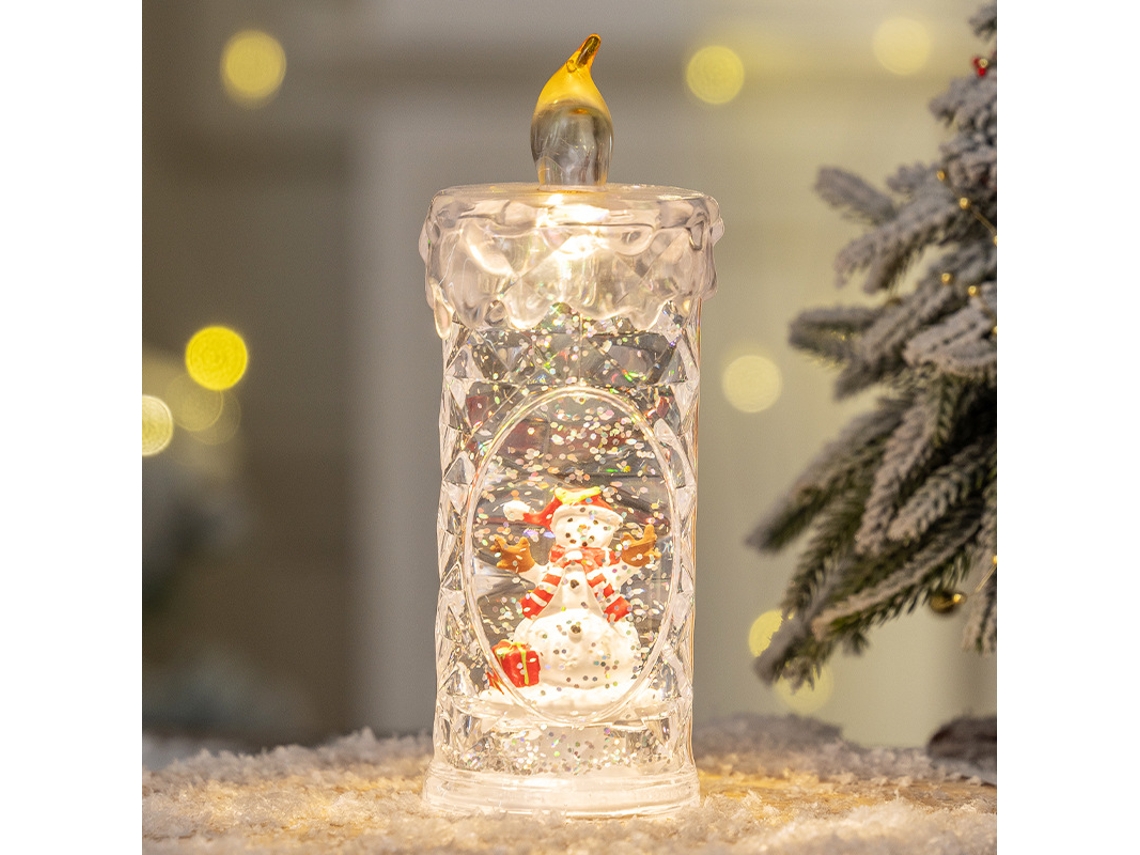 Vela navideña Yuysan con luz de noche, decoración festiva, estilo D