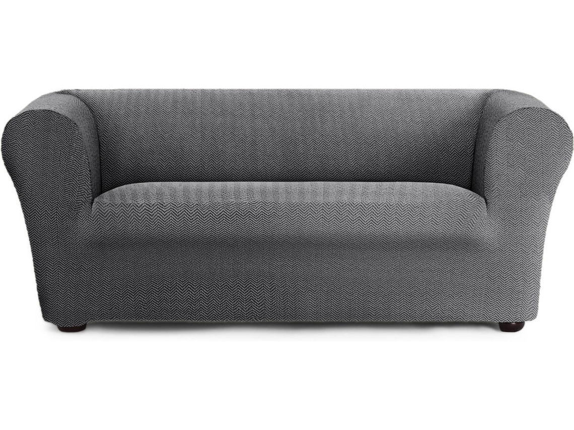 Funda de Sofá 3 Plazas EYSA Chester/Klippan Premium Jaz Tejido Multielástico (230 x 110 x 100 cm - Poliéster y Algodón - Gris Oscuro)