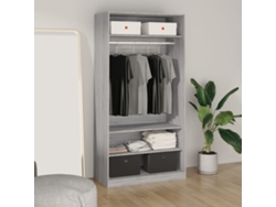 Armario de madera contrachapada gris Sonoma 100x50x200 cm