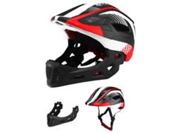 Casco De Bicicleta Infantil Desmontable De Longitud Completa (rojo Y Blanco), Ultraligero Y Transpirable.