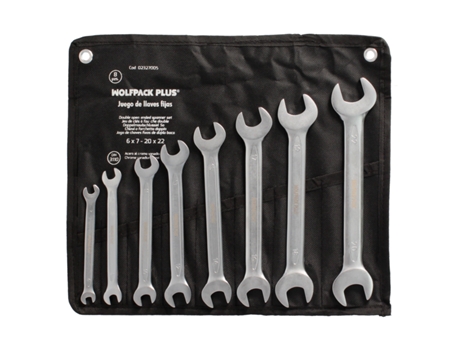Juego Llaves Fijas WOLFPACK LINEA PROFESIONAL Plus 8 Piezas