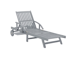Tumbona Lounger de Jardín Madera de Acacia Maciza Gris
