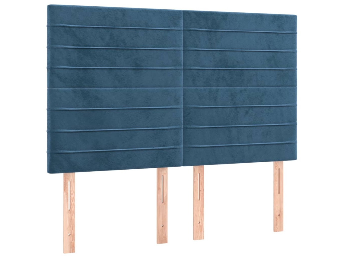 Maison Exclusive - Cabecero De Cama Azul Oscuro 144x5x118/128 Cm Terciopelo