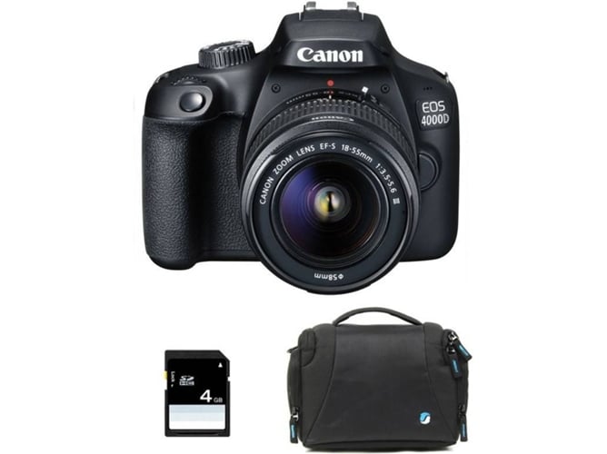 Kit Cámara Réflex CANON EOS 4000D + 18-55 III + Bolsa + SD 4Go