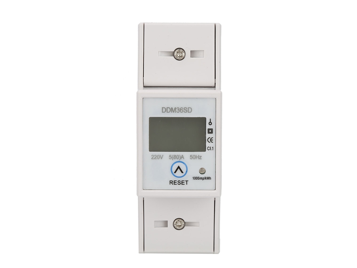 2026dz-contador De Energía Monofásico 2p Din Rail Lcd Medidor De Consumo Eléctrico Kwh Ddm36sd 5(80)a