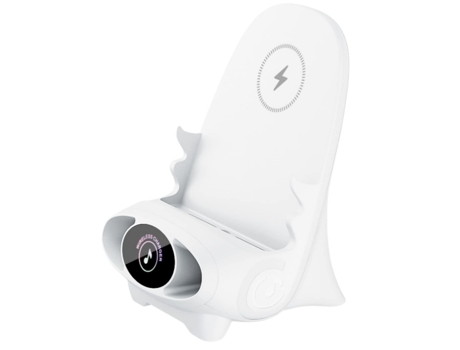 Cargador Inalámbrico Silla Suministro Carga Rápida Decoración Única CHRONUS Blanco