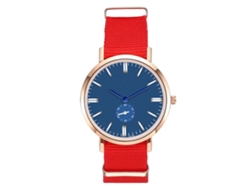 Reloj De Cuarzo Para Hombre Con Correa De Nailon Zhoulianfa Dial Azul Escala Rojo