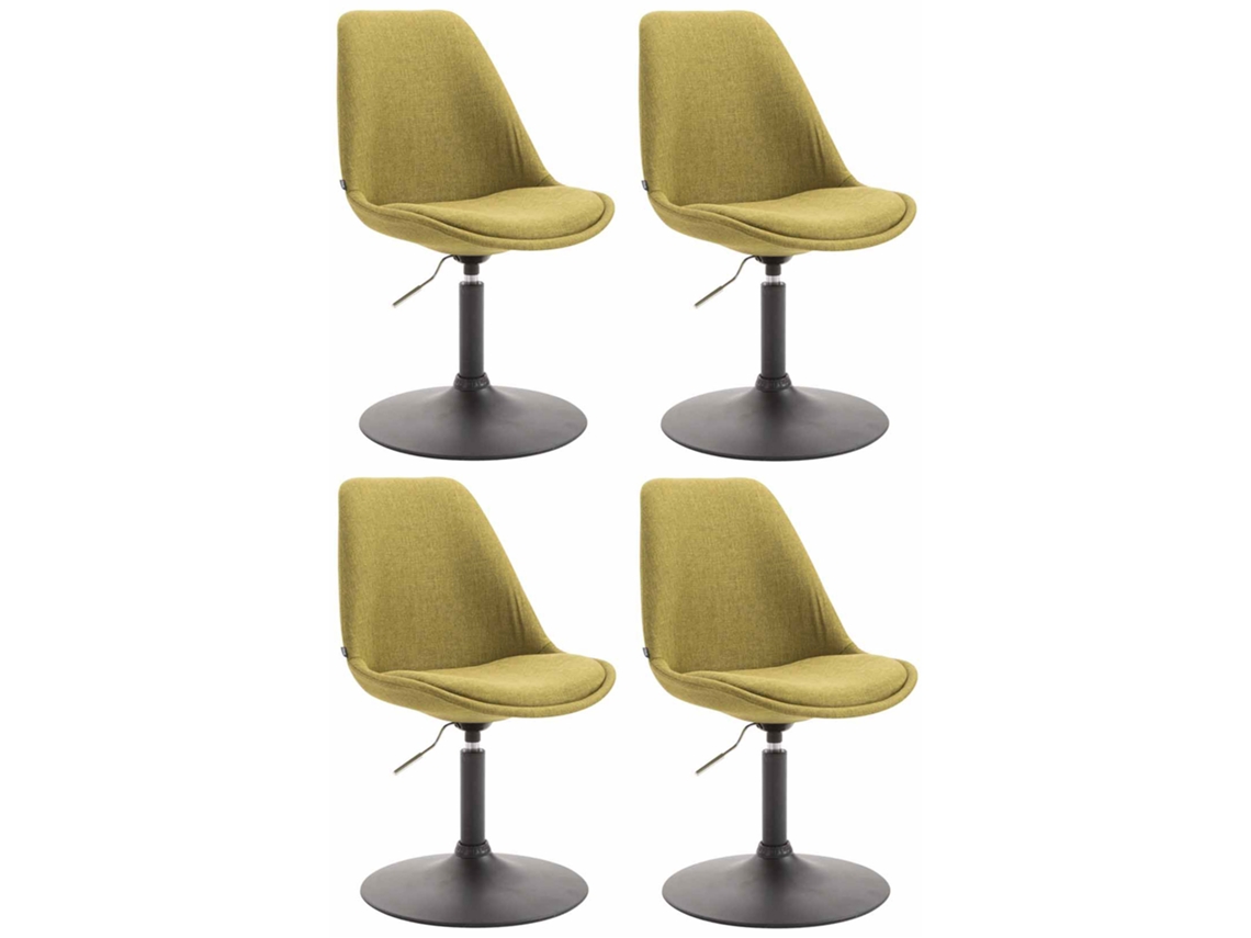 Juego de 4 sillas de comedor en tela CLP Maverick verde/negro.
