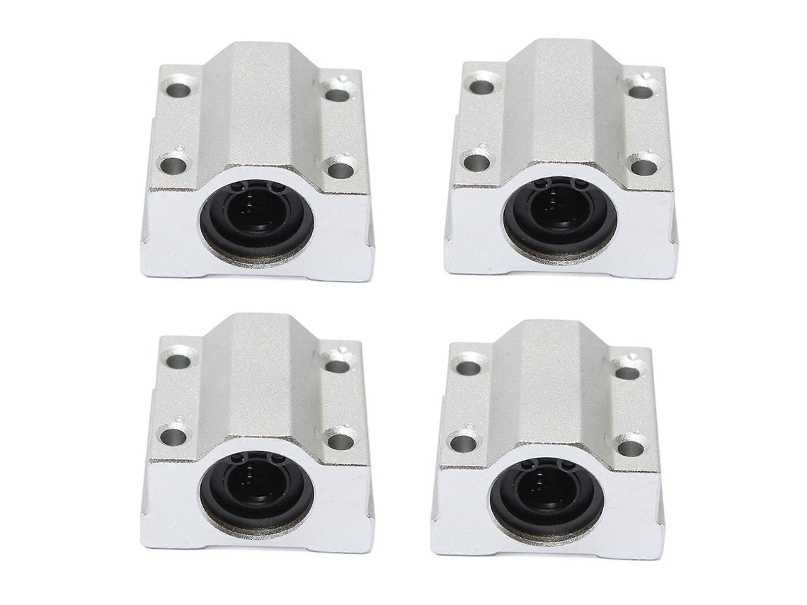 4x Scs10uu 10mm Linear Motion Ball Bearing Slide Bushing Block Silver