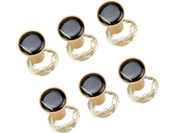 Cable De Cobre Decorativo Con Energía Solar, 15 Led, Resistente Al Agua, Para Botellas De Vino, Ambiente De Fiesta Y Uso En Exteriores.