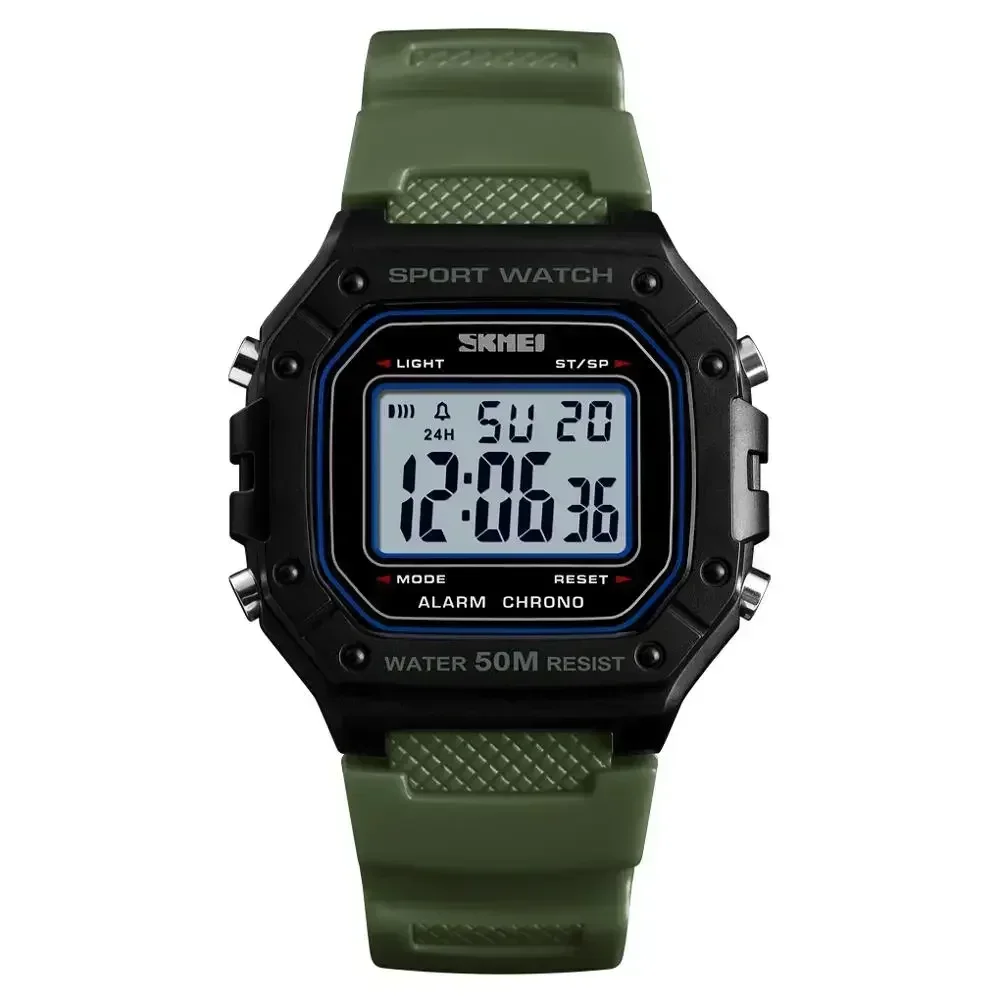 Reloj Deportivo Para Hombre (verde), Resistente Al Agua Hasta 5 Bares, Despertador, Elegante Reloj Militar.