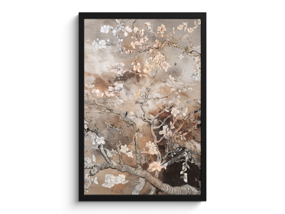 Póster Enmarcado Almendro En Flor - Arte - Van Gogh - Beige - Abstracto 40x60 Cm
