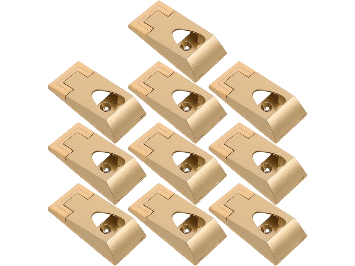 Juego de 10 soportes de pared resistentes de zinc dorado para barras de ropa, ideales para barras de armario, forma de corazón, GOKOCO