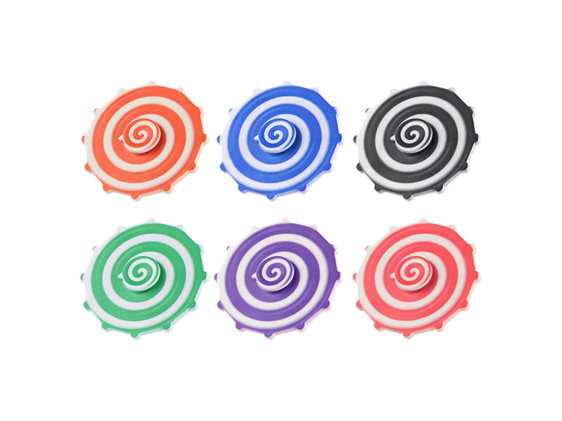 6pcs Giroscópio De Dedo Brinquedo Anti-estresse Colorido Impressão Uv Duas Faces Para Crianças