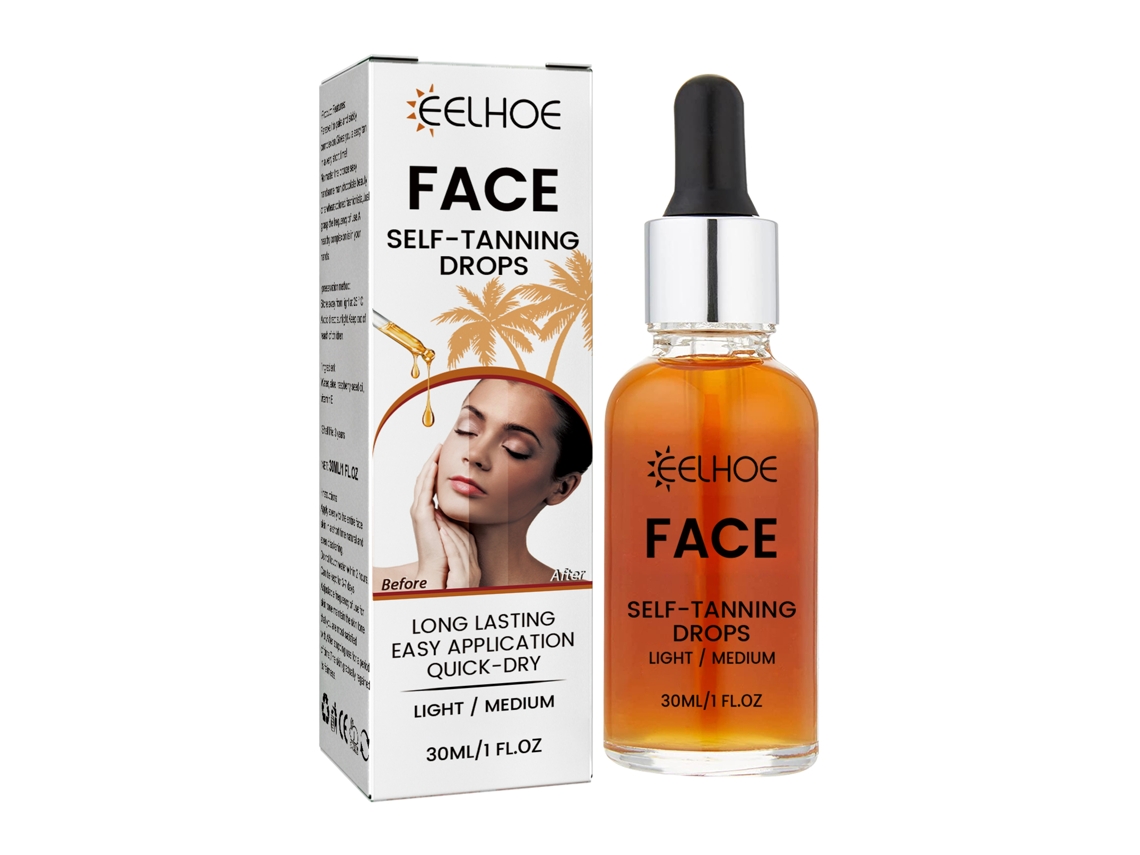 Esencia autobronceadora facial de trigo bronceado natural Eelhoe, hidratación sin sol.