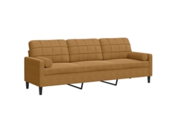 Maison Exclusive - Sofá De 3 Plazas Con Cojines Terciopelo Marrón 210 Cm