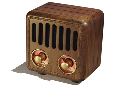 Altavoz CHRONUS Pequeño Retroceso de Madeira y Rádio Vhf Nogueira